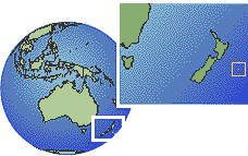 New Zealand - Chatham Islands as a marked location on the globe