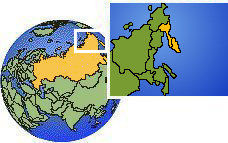 Palana, Kamchatka, Russia time zone location map borders