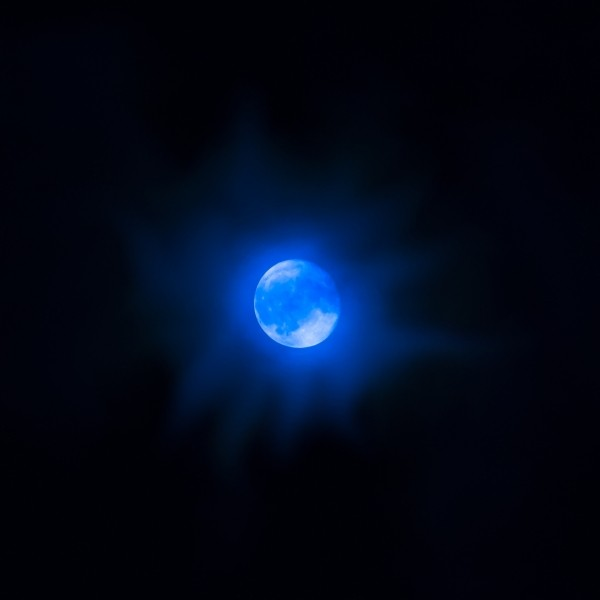 Blue Moon in night sky