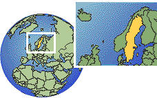 Sweden as a marked location on the globe