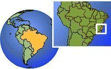 Espirto Santo, Brésil carte de localisation de fuseau horaire frontières