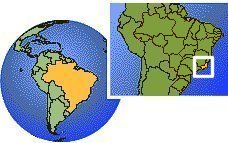 Rio de Janeiro, Brésil carte de localisation de fuseau horaire frontières