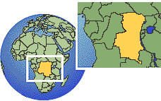 Kananga, (este), Congo, República Democrática del time zone location map borders