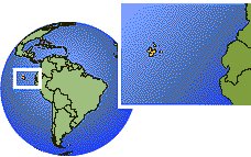 Ecuador (Islas Galápagos) time zone location map borders