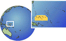 Kosrae, Pohnpei, États fédérés de Micronésie carte de localisation de fuseau horaire frontières
