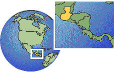 Guatemala time zone location map borders
