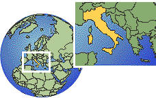Mestre, Italy time zone location map borders