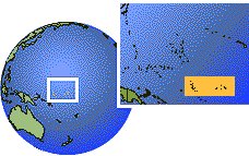Kiritimati, Islas de la Línea, Kiribati time zone location map borders