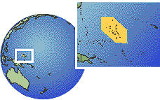 Ebeye, Marshall Islands time zone location map borders