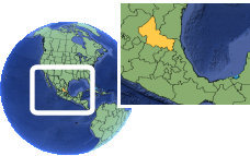 San Luis Potosí, Mexico time zone location map borders