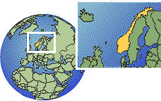 Oslo, Noruega time zone location map borders