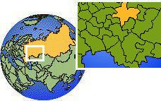 Kirov, Kírov, Rusia time zone location map borders