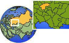Nizhni Nóvgorod, Rusia time zone location map borders
