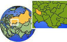 Penza, Russie carte de localisation de fuseau horaire frontières