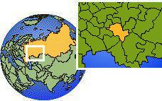 Elabuga, Tartaristán, Rusia time zone location map borders