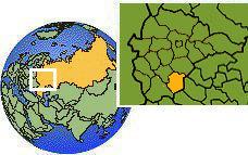 Tambov, Tambov, Rusia time zone location map borders