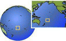 Tokelau, Tokelau time zone location map borders