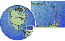 Port-of-Spain, Trinité-et-Tobago carte de localisation de fuseau horaire frontières