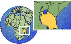 Dar es Salaam, Tanzania time zone location map borders