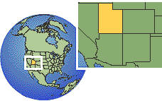 Utah, Vereinigte Staaten Zeitzone Lageplan Grenzen
