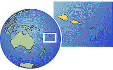Samoa time zone location map borders
