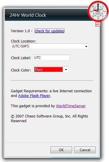gadget settings