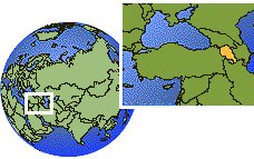 Armenia as a marked location on the globe