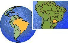 Parana, Brazil as a marked location on the globe