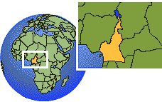 Cameroon as a marked location on the globe