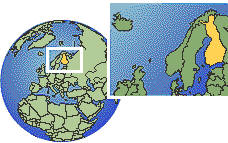 Finland as a marked location on the globe