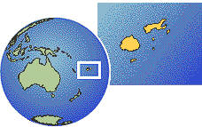 Fiji as a marked location on the globe
