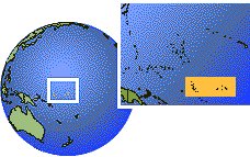 Gilbert Islands, Kiribati as a marked location on the globe