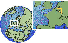 Luxembourg as a marked location on the globe