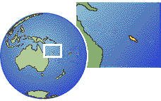 New Caledonia as a marked location on the globe