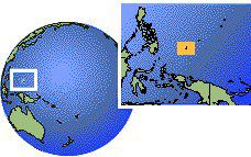 Palau as a marked location on the globe