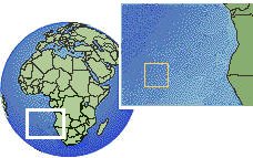 Saint Helena, Ascension and Tristan da Cunha as a marked location on the globe