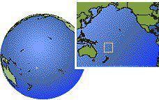 Tuvalu as a marked location on the globe