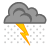 Hail. Mostly cloudy. Mild.