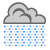 Light mixture of precip. Partly cloudy. Chilly.