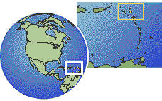 Codrington, Antigua y Barbuda time zone location map borders