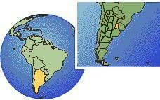 Concordia, Entre Ríos, Argentina time zone location map borders