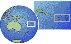 Samoa Americana time zone location map borders