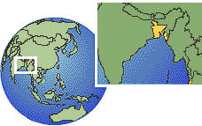 Bangladesh time zone location map borders