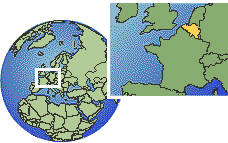 Dendermonde, Belgium time zone location map borders