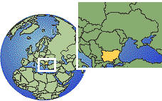 Varna, Bulgaria time zone location map borders