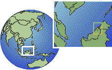 Brunei Darussalam time zone location map borders