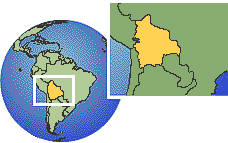 Apolo, Bolivia time zone location map borders