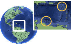 Saba, Bonaire, San Eustaquio y Saba time zone location map borders