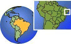 Maceio, Alagoas, Brésil carte de localisation de fuseau horaire frontières