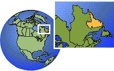 Labrador, Canada time zone location map borders